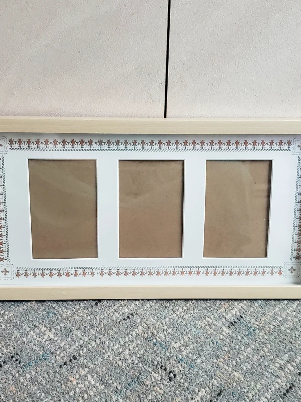 Two! Neutral Beige 3-Opening Photo Frame - Home Accents